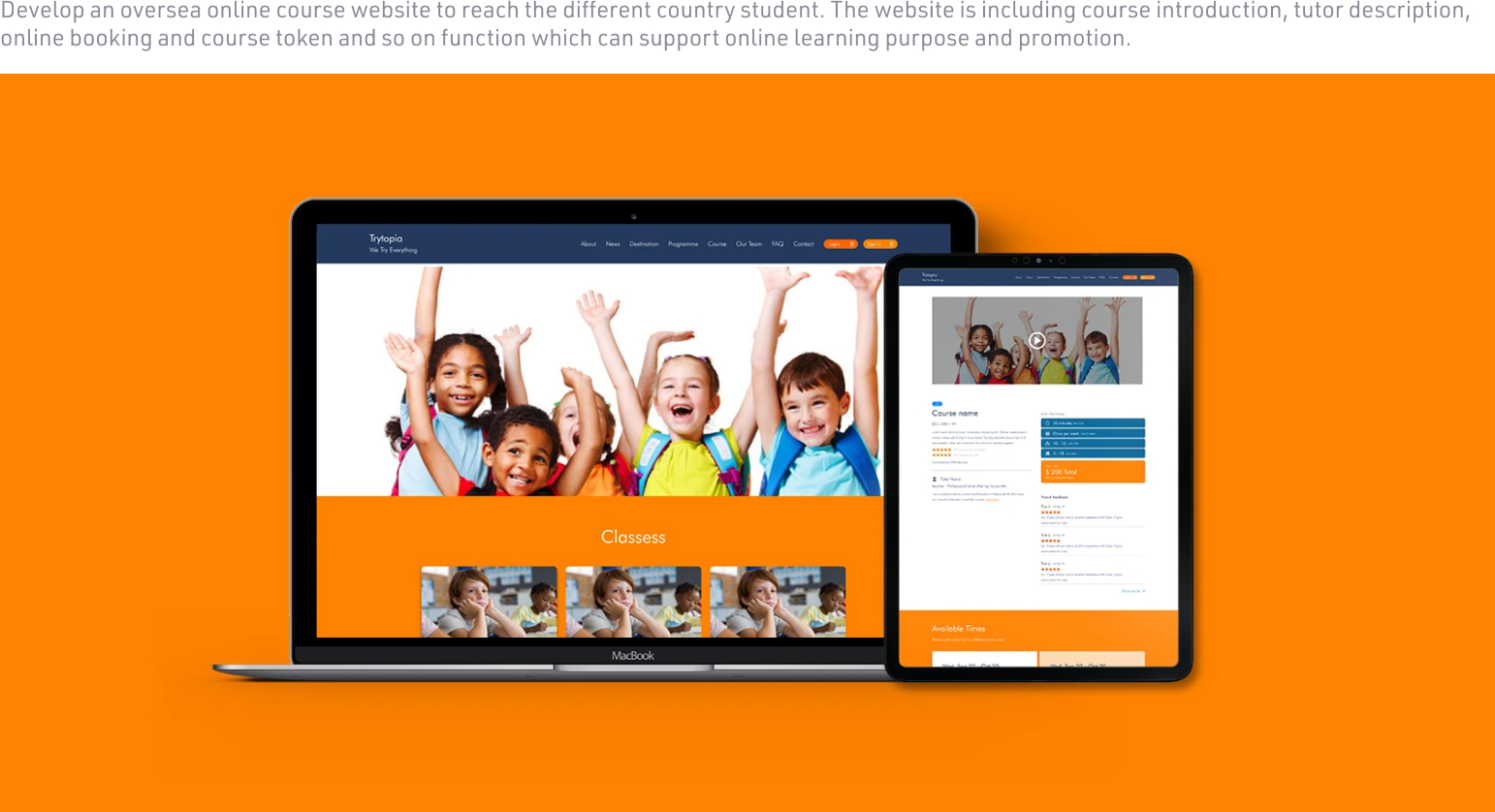 TRYTOPIA ONLINE COURSE WEBSITE DEVELOPMENT