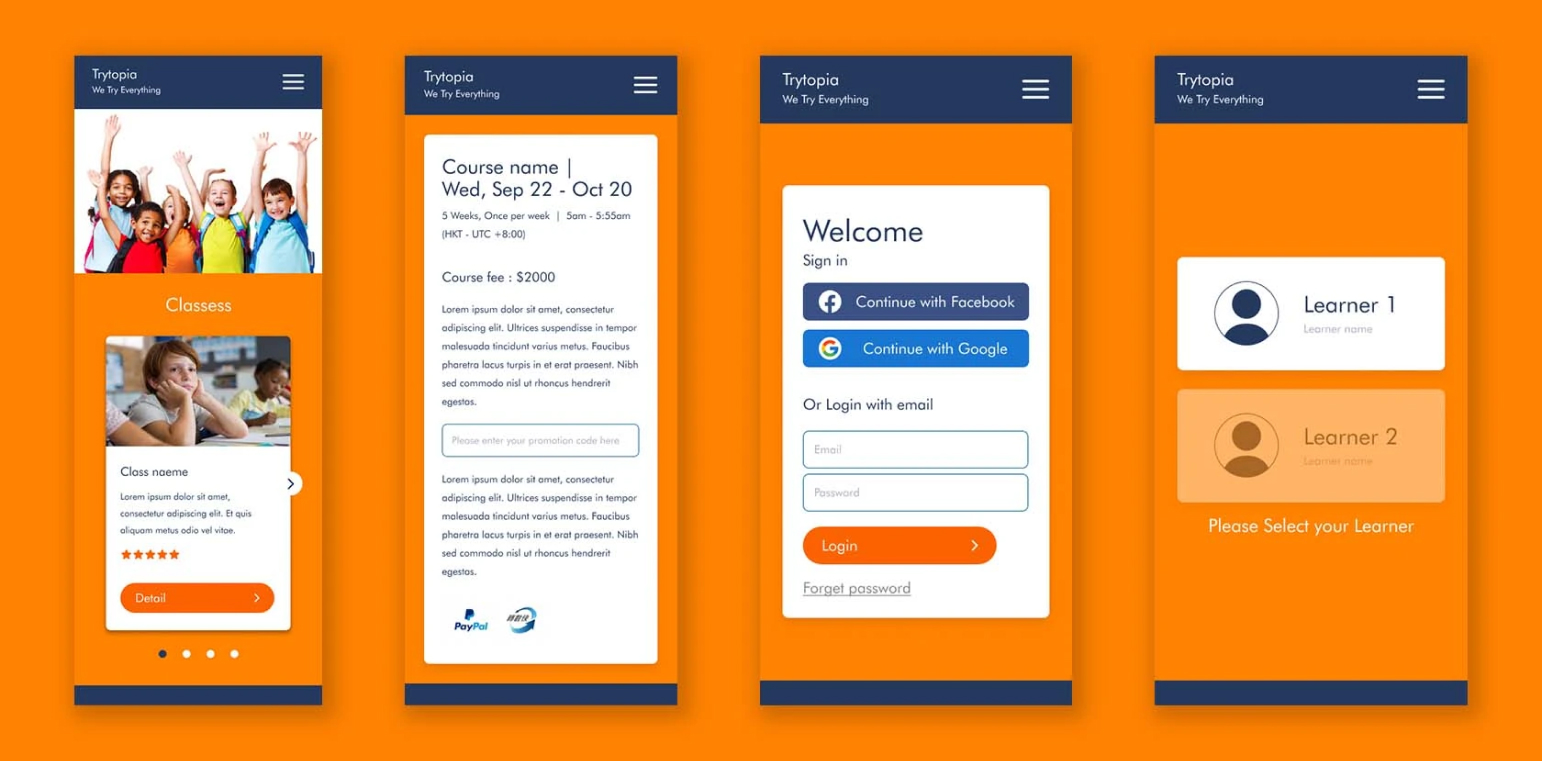 TRYTOPIA ONLINE COURSE WEBSITE DEVELOPMENT
